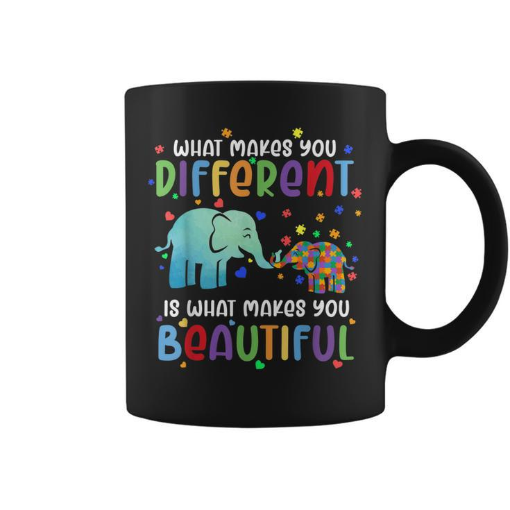 Autism Awareness Elephant What Makes Different Beautiful  Coffee Mug