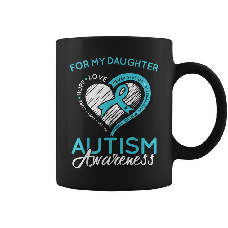 Autism Awareness Ribbon Blue T  For My Daughter Support Coffee Mug