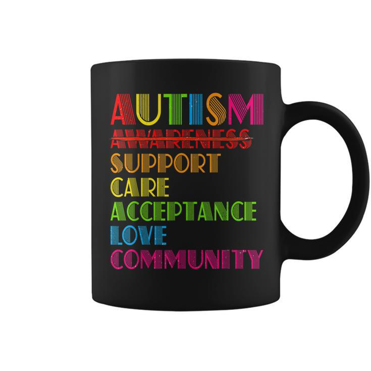 Autism Awareness Support Care Acceptance Ally Dad Mom Kids Coffee Mug