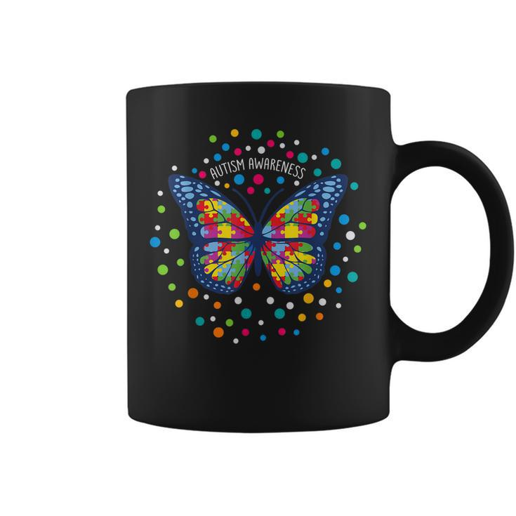 Autism Gifts Women Men Butterfly Support Autism Awareness  Coffee Mug