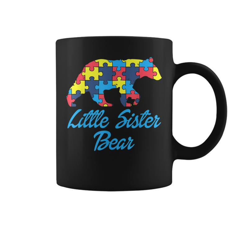 Autism Little Sister Bear Awareness Support Coffee Mug