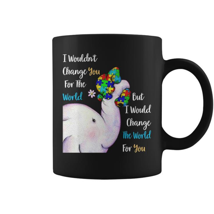 Autism Mom Change The World For You Elephant Puzzle Pieces Coffee Mug