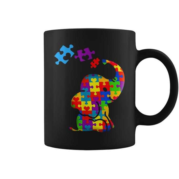 Autism Mom Elephant Puzzle Pieces Adhd Autism Supporter Coffee Mug
