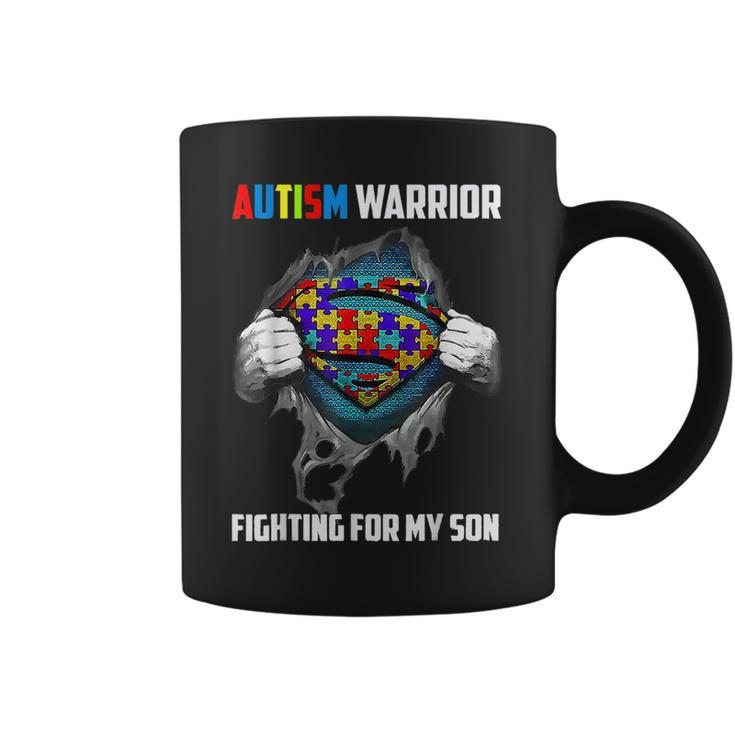 Autism Warrior Fighting For My Son Autism Mom Dad Parents Coffee Mug