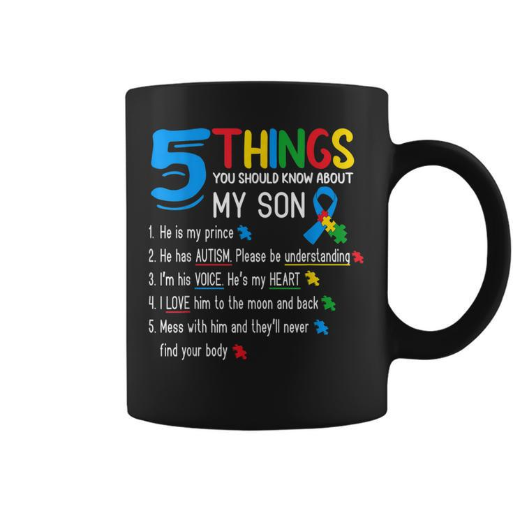 Autistic Son Autism Awareness Support For Mom Dad Parents Coffee Mug