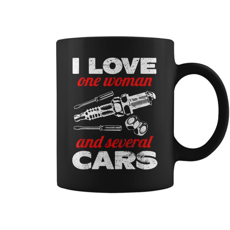 Auto Car Mechanic Gift I Love One Woman And Several Cars Coffee Mug
