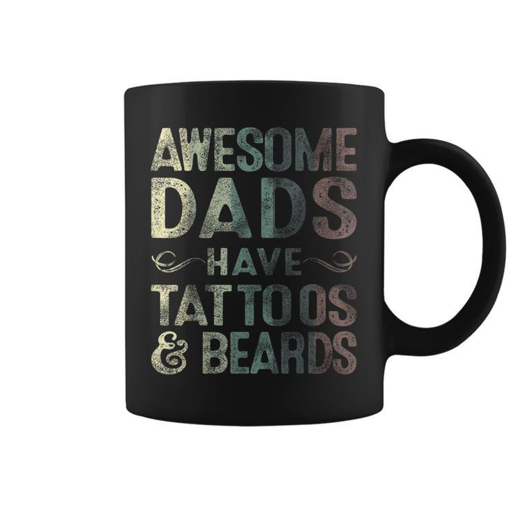 Awesome Dads Have Tattoos & Beards Bearded Dad Fathers Day Gift For Mens Coffee Mug