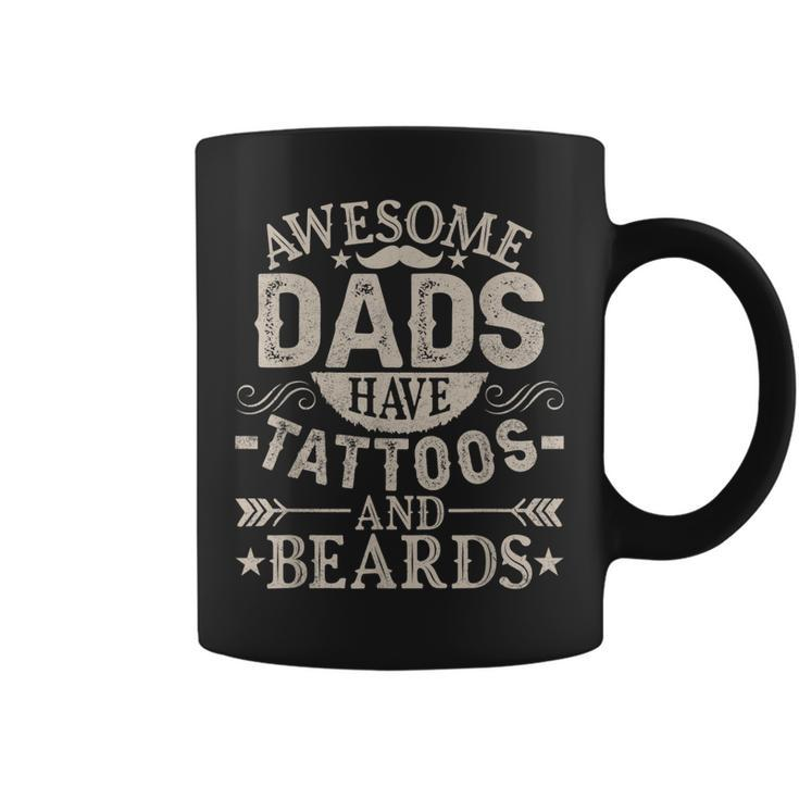 Awesome Dads Have Tattoos And Beards Fathers Day Vintage Coffee Mug