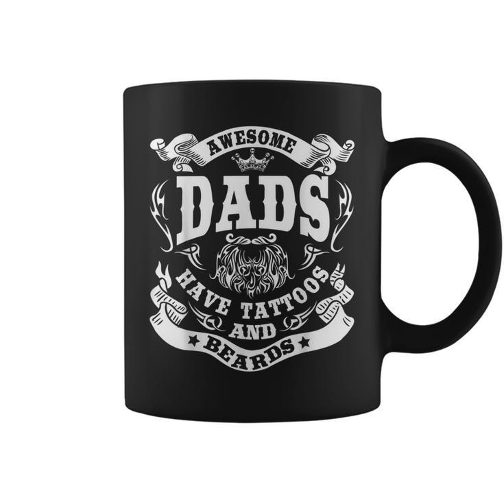 Awesome Dads Have Tattoos And Beards  Fathersday Gift Gift For Mens Coffee Mug