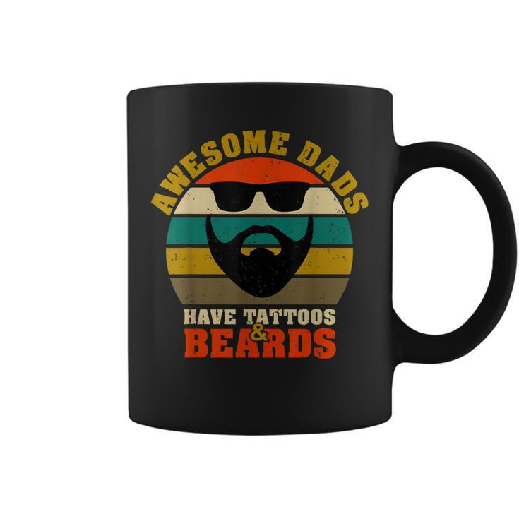 Awesome Dads Have Tattoos And Beards Vintage Fathers Day  V4 Coffee Mug