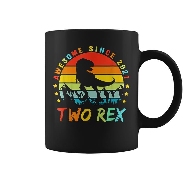 Awesome Since 2021 Two Rex 2Nd Birthday Dinosaur 2 Year Old  Coffee Mug