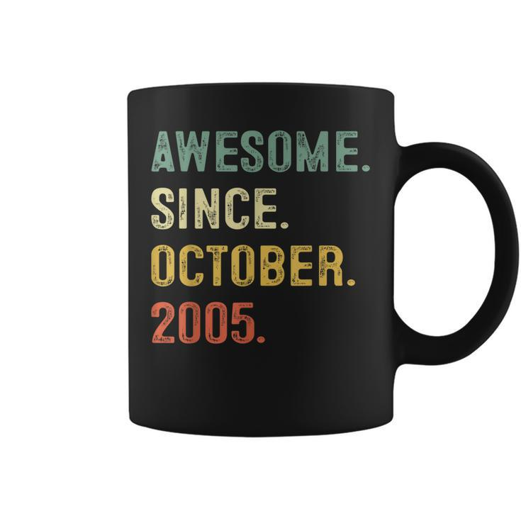 Awesome Since October 2005 17Th Bday Gifts 17 Years Old Boys Coffee Mug