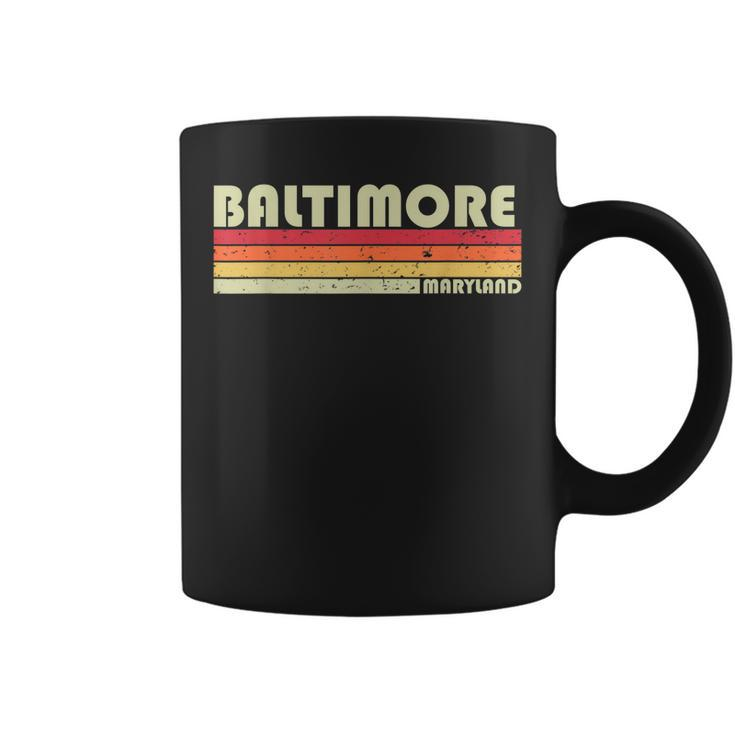 Baltimore Md Maryland Funny City Home Roots Gift Retro 80S  Coffee Mug