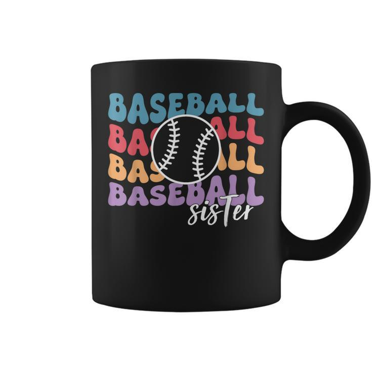 Baseball Sister Retro Big Sister Baseball For Women Softball  Coffee Mug