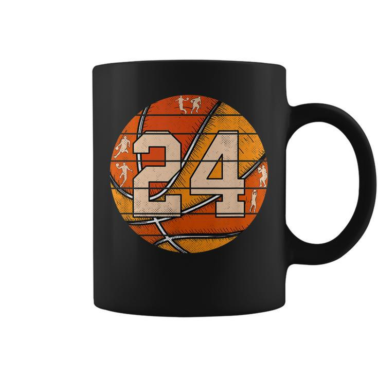 Basketball Number 24 Jersey Love Basketball Player Vintage  Coffee Mug