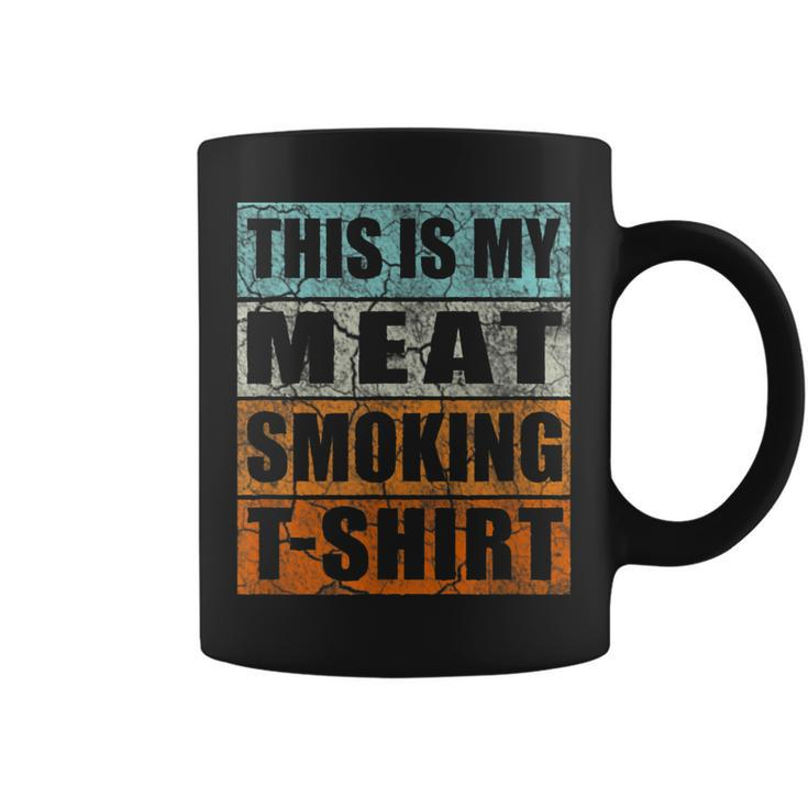 Bbq Smoker Themed Retro - Vintage My Meat Smoking  Coffee Mug