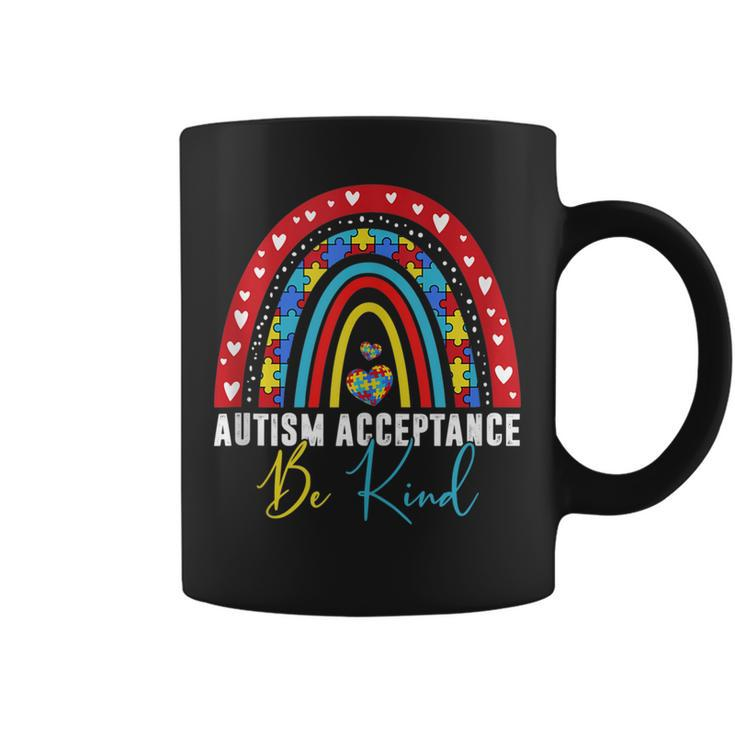 Be Kind Acceptance Rainbow Autism Awareness Month Men Women  Coffee Mug