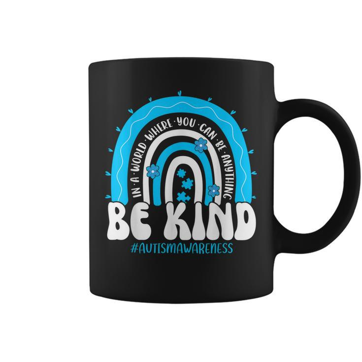 Be Kind Autism Awareness Groovy Rainbow Choose Kindness  Coffee Mug
