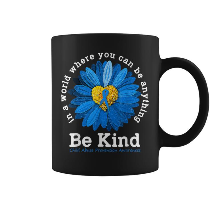 Be Kind Blue Sunflower Child Abuse Prevention Awareness  Coffee Mug