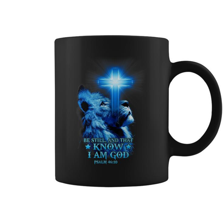 Be Still Christian Quote Bible Verse Lion Cross Religious  Coffee Mug