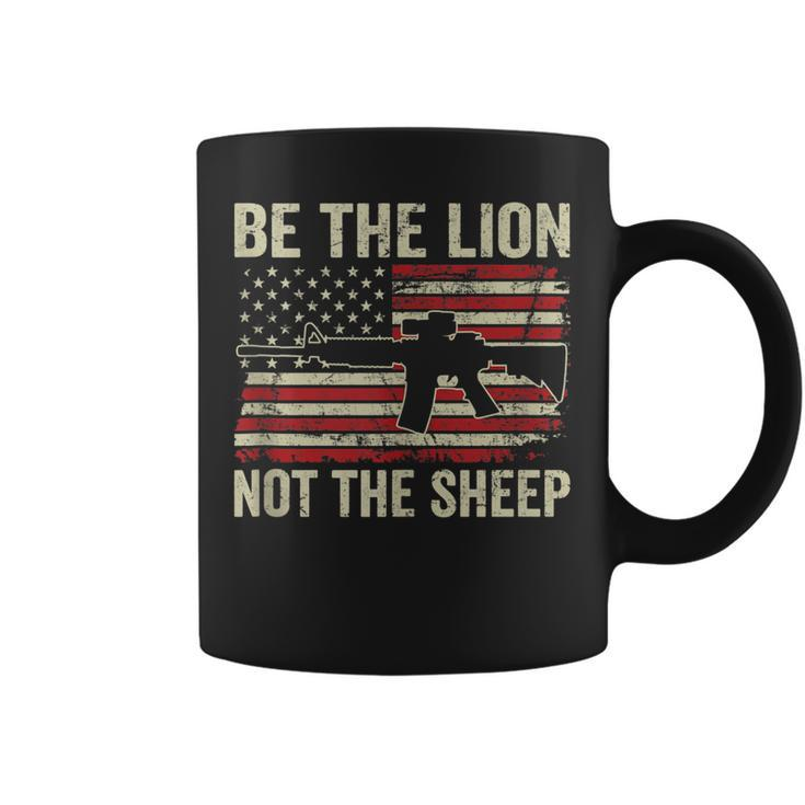 Be The Lion Not The Sheep - Pro Gun Ar15 Rifle American Flag  Coffee Mug