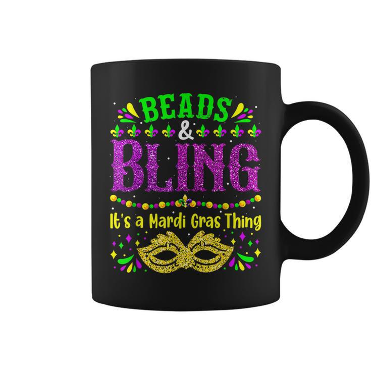 Beads & Bling Its A Mardi Gras Thing Funny Men Women Coffee Mug