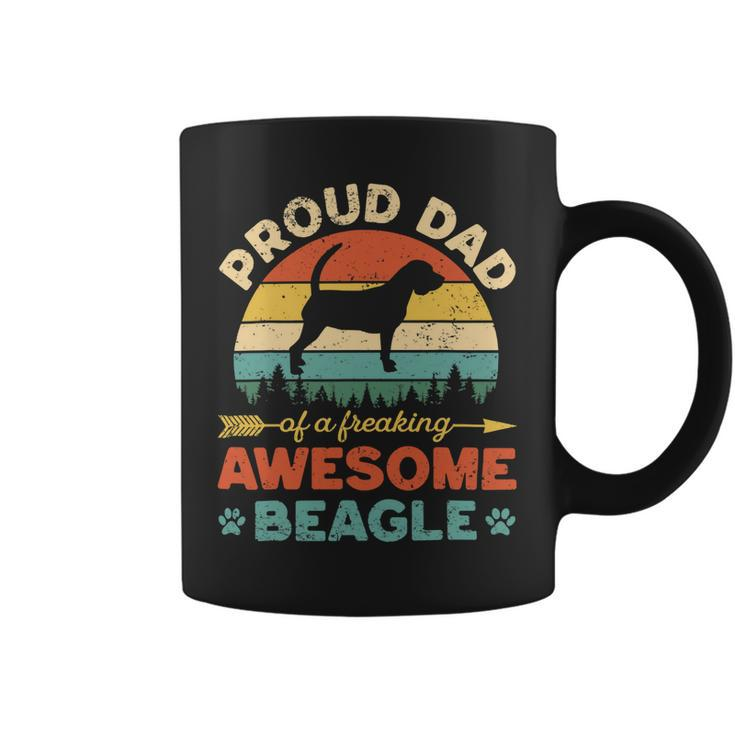 Beagle Dog Proud Beagle Dad Vintage Retro Dog Dad Present 100 Beagles Coffee Mug