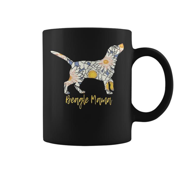 Beagle Mom  For Women Cute Daisy Print Coffee Mug
