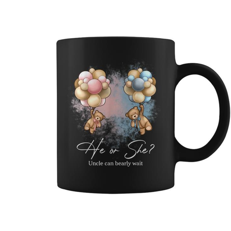 Bears Balloons Uncle Can Bearly Wait Gender Reveal Coffee Mug