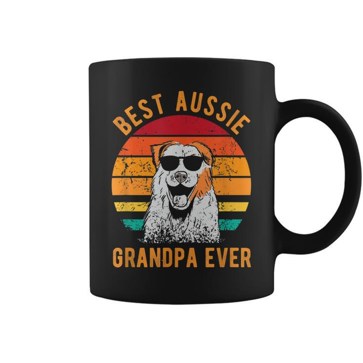 Best Aussie Grandpa Ever Dog Grandpa Australian Shepherd Gift For Mens Coffee Mug