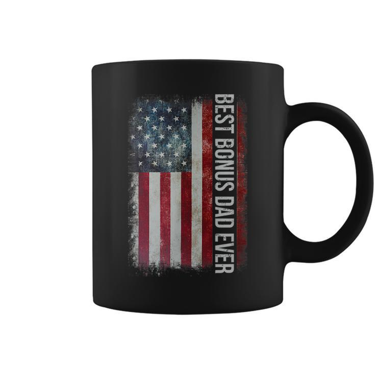 Best Bonus Dad Ever Fathers Day American Flag For Dad Coffee Mug