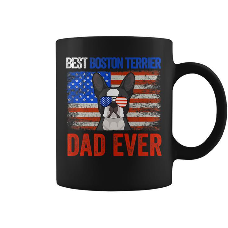 Best Boston Terrier Dad Ever American Flag Fathers Day Coffee Mug
