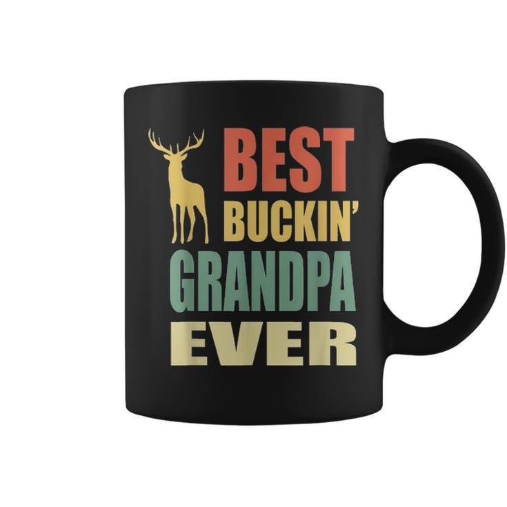 Best Buckin Grandpa  Fathers Day Gift Idea Vintage Deer Coffee Mug