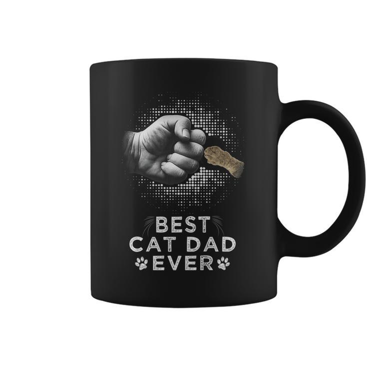 Best Cat Dad Ever Father & Kitten Paw Fist Bump  Gift For Mens Coffee Mug