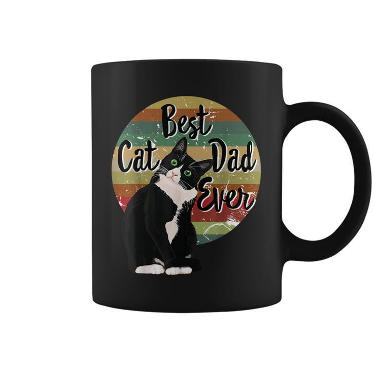Best Cat Dad Ever Tuxedo Fathers Day Gift Funny Retro   Coffee Mug