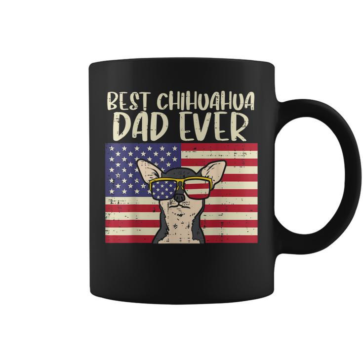 Best Chihuahua Dad Ever Flag Chiwawa Dog Patriotic Men Gift Gift For Mens Coffee Mug
