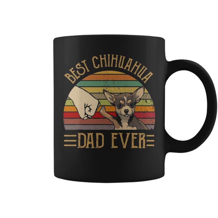 Best Chihuahua Dad Ever Retro Vintage Sunset V2 Coffee Mug