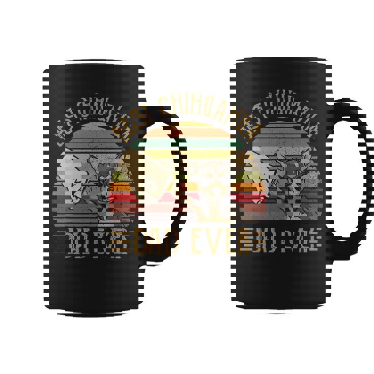Best Chihuahua Dad Ever Retro Vintage Sunset V2 Coffee Mug