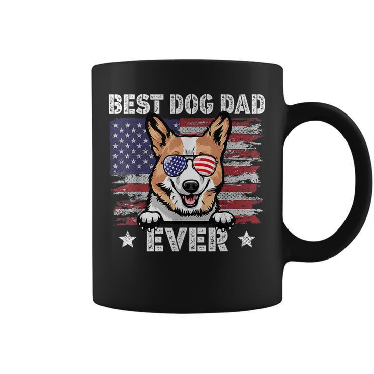 Best Corgi Dad Ever American Flag Fathers Day  Coffee Mug