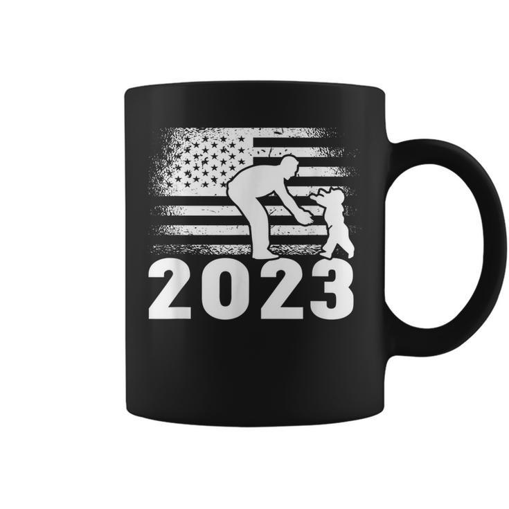 Best Dad 2023 Us Flag Patriot Father & Son Fathers Day  Coffee Mug