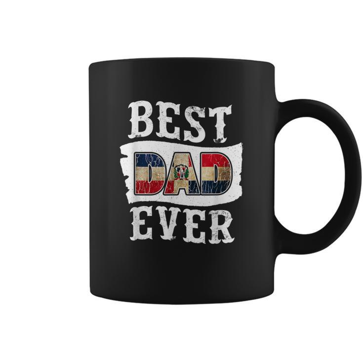 Best Dad Ever Fathers Day  Dominican Republic Flag Gift For Mens Coffee Mug