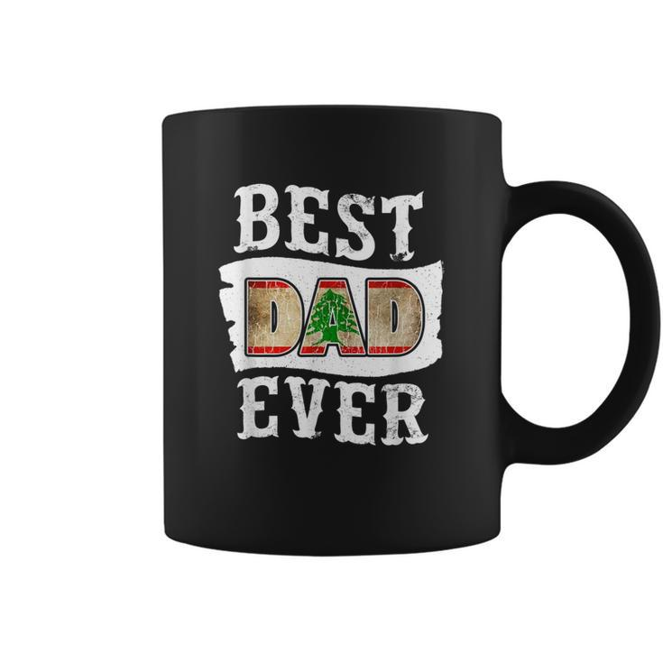 Best Dad Ever Fathers Day  Lebanese Flag Lebanon Gift For Mens Coffee Mug