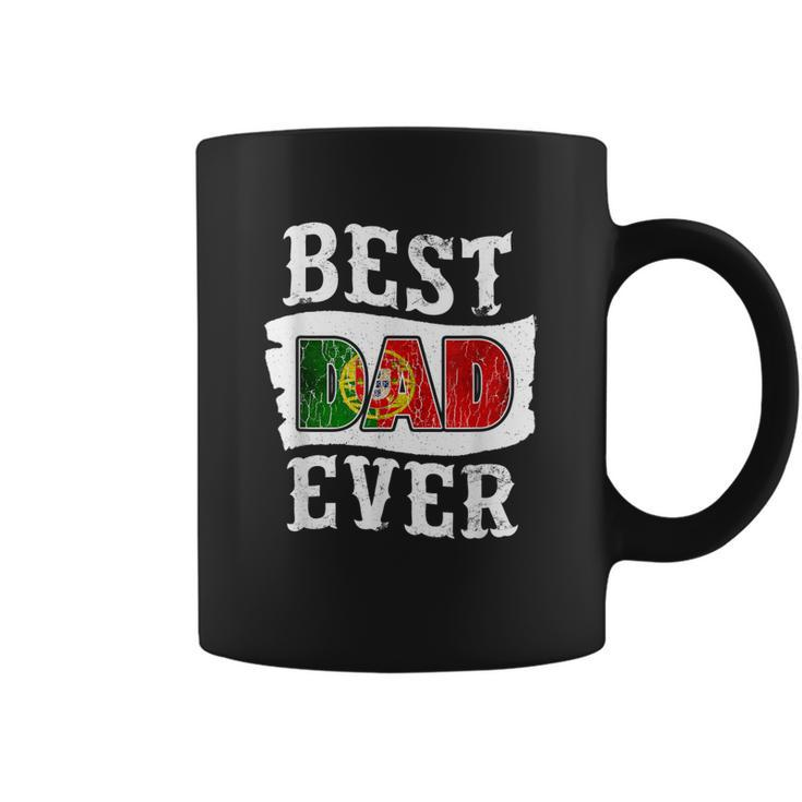 Best Dad Ever Fathers Day  Portuguese Flag Portugal Gift For Mens Coffee Mug