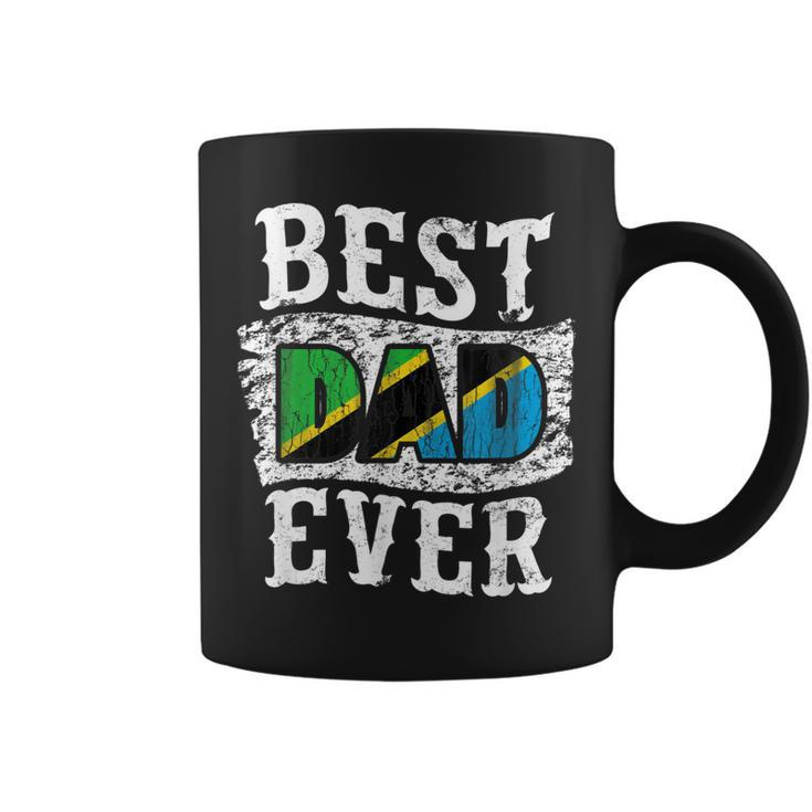 Best Dad Ever Fathers Day  Tanzania Flag Gift For Mens Coffee Mug