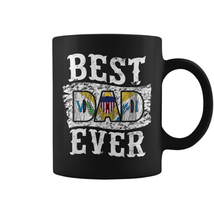 Best Dad Ever Fathers Day  Us Virgin Islands Flag Gift For Mens Coffee Mug
