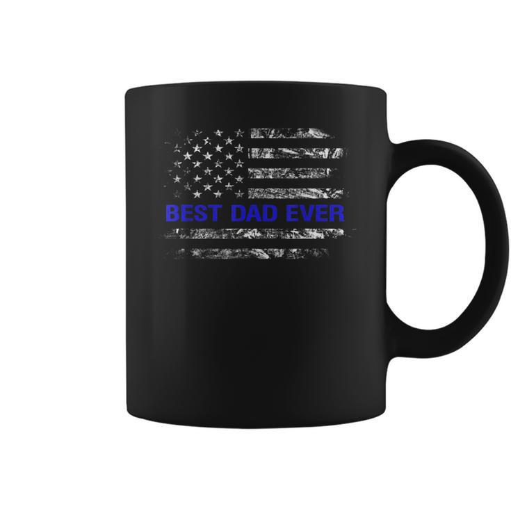 Best Dad Ever  Thin Blue Line Pride Gift For Mens Coffee Mug