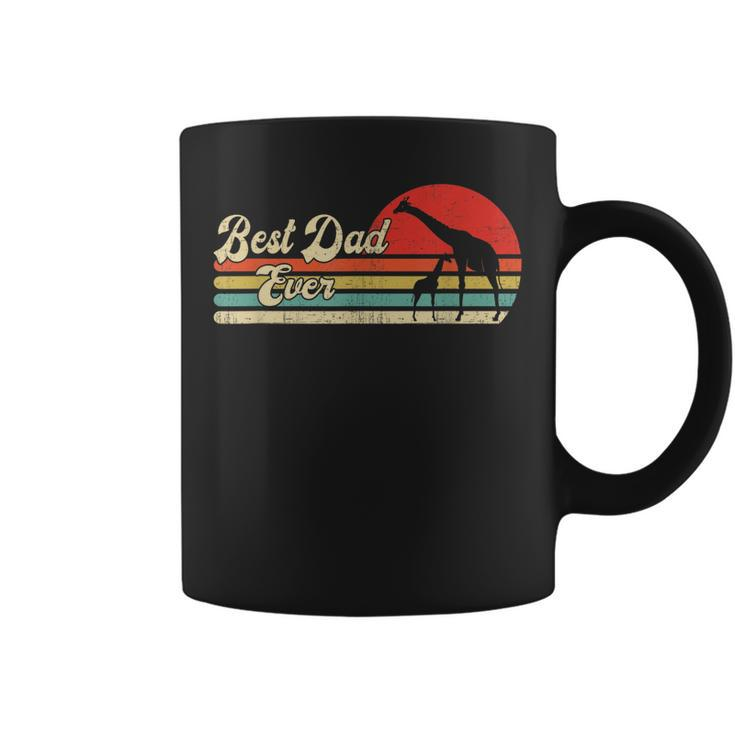 Best Dad Ever Vintage Dad Giraffe Gift Retro Coffee Mug