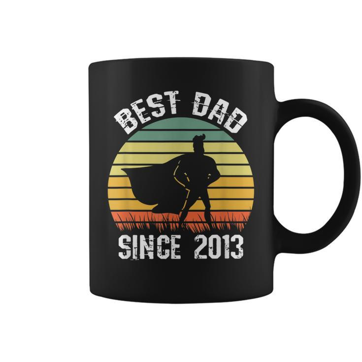 Best Dad Since 2013 Hero Super Father Birthday Retro Vintage  Coffee Mug