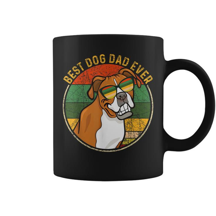 Best Dog Dad Ever Retro Vintage Boxer Dog Lover Gift Gift For Mens Coffee Mug