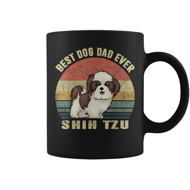 Best Dog Dad Ever Retro Vintage Shih Tzu Dog Lover Gift Gift For Mens Coffee Mug